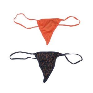 Frederick's Of Hollywood Women's G String Panties 2 Pack Size 1X Leopard Orange